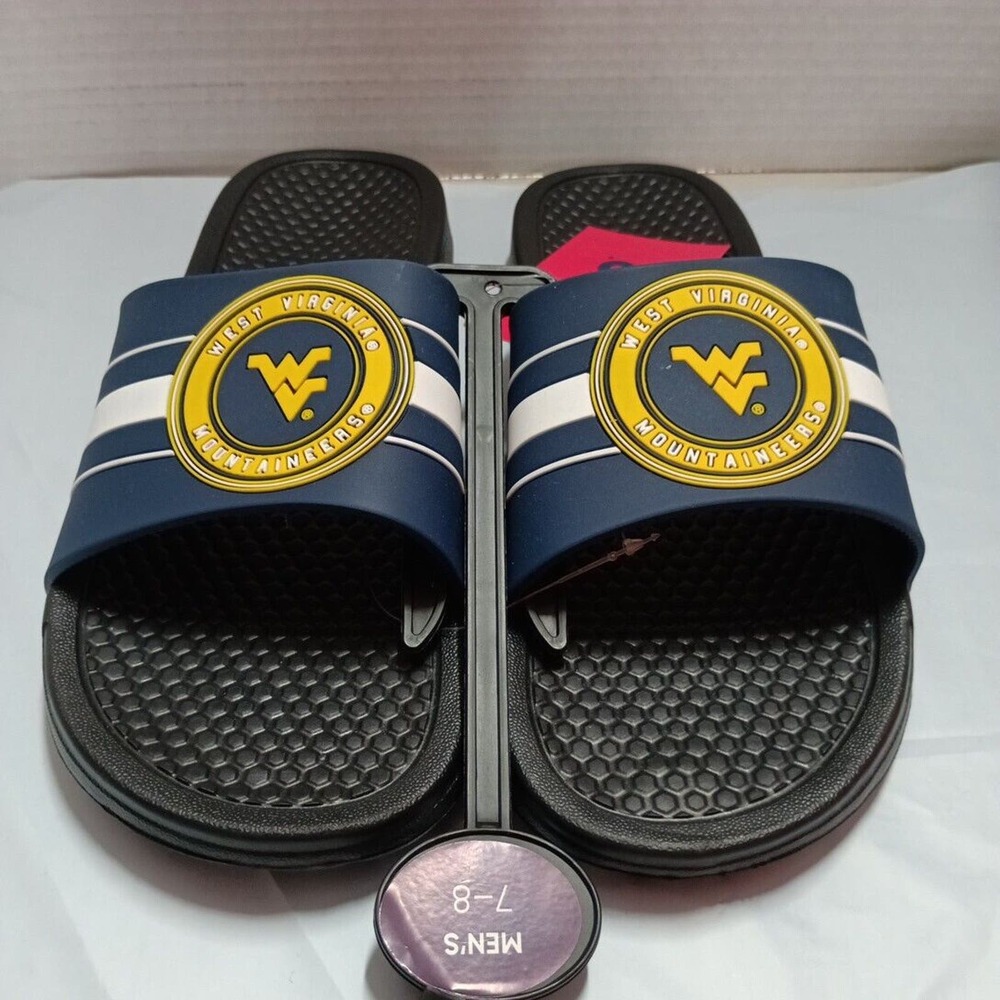 West‎ Virginia Mountaineers Slides Sandals Men’s US S 7-8